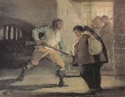 Francisco Goya El Maragato points a gun on Friar Pedro Spain oil painting artist